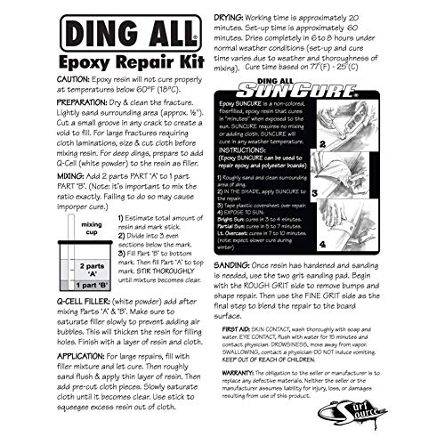 Ding All 3 Oz (84ml) Super Epoxy Repair Kit for Small to Medium Size Epoxy and Polyester Surfboards Repairs - Image 5