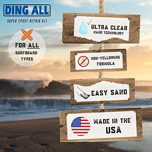 Ding All 3 Oz (84ml) Super Epoxy Repair Kit for Small to Medium Size Epoxy and Polyester Surfboards Repairs - Image 3