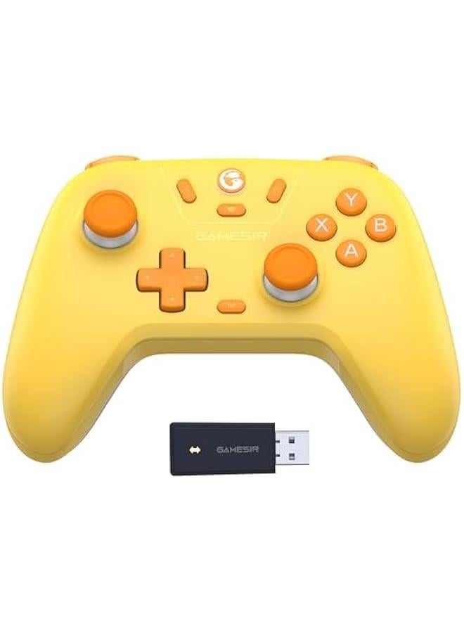 Nova Lite 2.4g Wireless Controller for Windows PC, iPhone, Android, Switch  Steam Deck, Bluetooth Controller Gamepad with Hall Effect Trigger,Turbo,Rumble Vibration (Yellow)  - Image 1