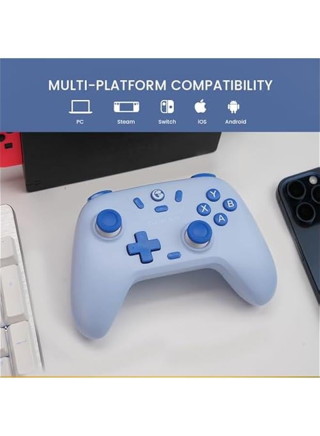 Nova Lite 2.4g Wireless Controller for Windows PC, iPhone, Android, Switch  Steam Deck, Bluetooth Controller Gamepad with Hall Effect Trigger,Turbo,Rumble Vibration (Yellow)  - Image 5