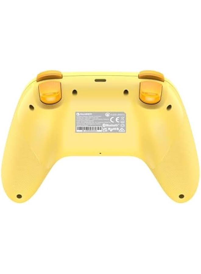 Nova Lite 2.4g Wireless Controller for Windows PC, iPhone, Android, Switch  Steam Deck, Bluetooth Controller Gamepad with Hall Effect Trigger,Turbo,Rumble Vibration (Yellow)  - Image 2