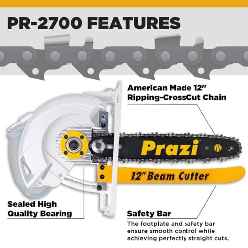 Prazi ملحق قاطع شعاع Prazi 12" للمنشار الدائري غير الحلزوني - نموذج PR2700 لمنشار دائري 7-1/4" ، غير حلزوني - شركة أمريكية - زيادة عمق القطع من 2-1/2" إلى 12" - Image 4