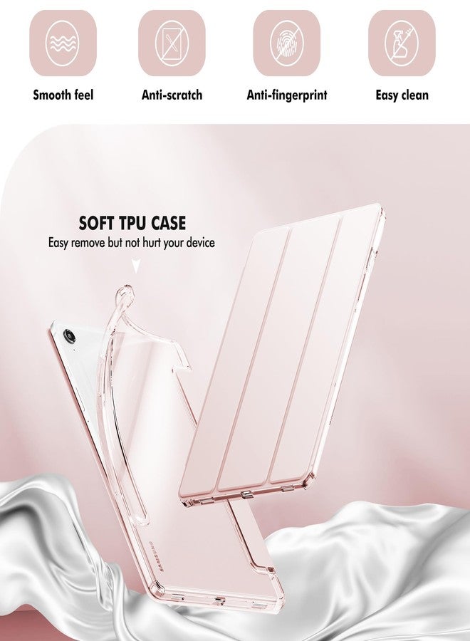 INFILAND Case for Samsung Galaxy Tab S10 FE/ S9 FE 5G 10.9 Inch/Tab S9 11 Inch with S Pen Holder, Slim Clear Protective Cover Support Auto Wake/Sleep (Pink) - Image 5