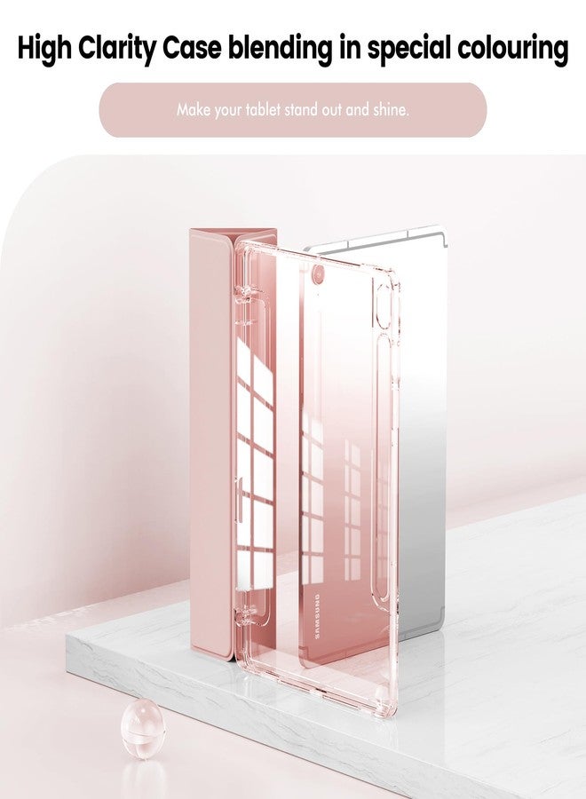 INFILAND Case for Samsung Galaxy Tab S10 FE/ S9 FE 5G 10.9 Inch/Tab S9 11 Inch with S Pen Holder, Slim Clear Protective Cover Support Auto Wake/Sleep (Pink) - Image 3