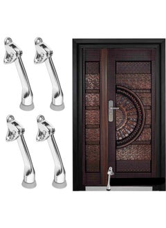ROBUSTLINE Pack Of 4 Falling Type Foot Door Stopper Chrome Plated Slip Resistant For Tiles Carpet Wood And Laminate Floors And Other Floor Surfaces Stop Ds079 