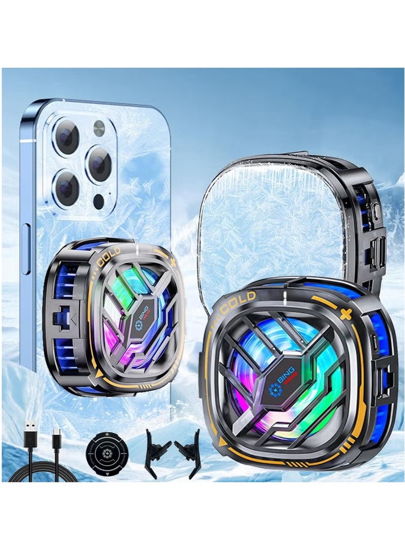 Generic Magnetic Cell Phone Cooler, RGB Phone Cooling Fan Portable Lightweight Mobile Phone Cooling Fan, Phone Radiator for Mobile Gaming  - Image 1