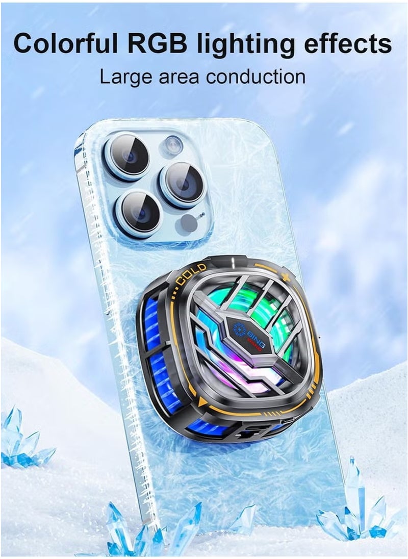 Generic Magnetic Cell Phone Cooler, RGB Phone Cooling Fan Portable Lightweight Mobile Phone Cooling Fan, Phone Radiator for Mobile Gaming  - Image 2