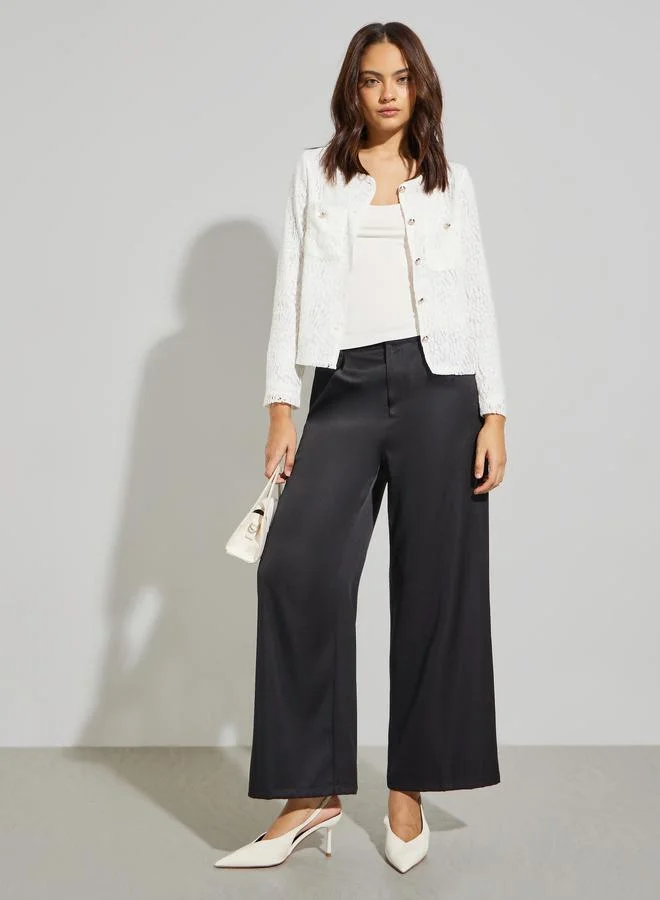 Styli Women Regular Fit Lace Overlay Jacket