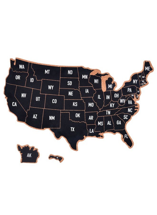 YCCYYCCY Frameless Cork Board Map of The United State, 14" X 11" Bulletin Boards for Walls, Travel Tracker Map for Office, School and Home (US-MAP-2636,NO) - Image 1