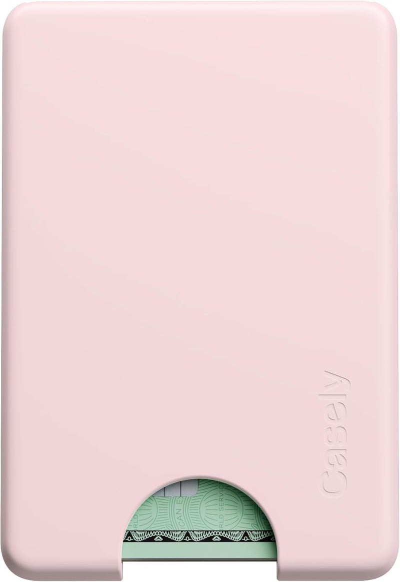 Casely MagWallet | Light Pink | Slim Wallet Card Holder | Compatible with MagSafe | Soft-Touch Hard Silicone | Holds Up to 3 Cards - Image 1