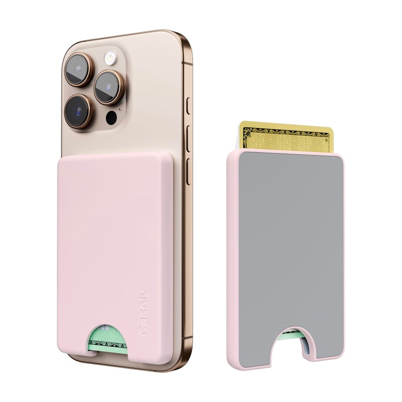 Casely MagWallet | Light Pink | Slim Wallet Card Holder | Compatible with MagSafe | Soft-Touch Hard Silicone | Holds Up to 3 Cards - Image 5