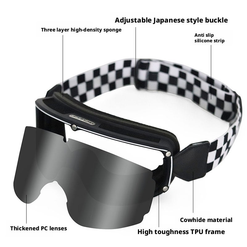 Harley Retro Motorcycle Goggles Windproof Dustproof Ski Glasses - Image 3