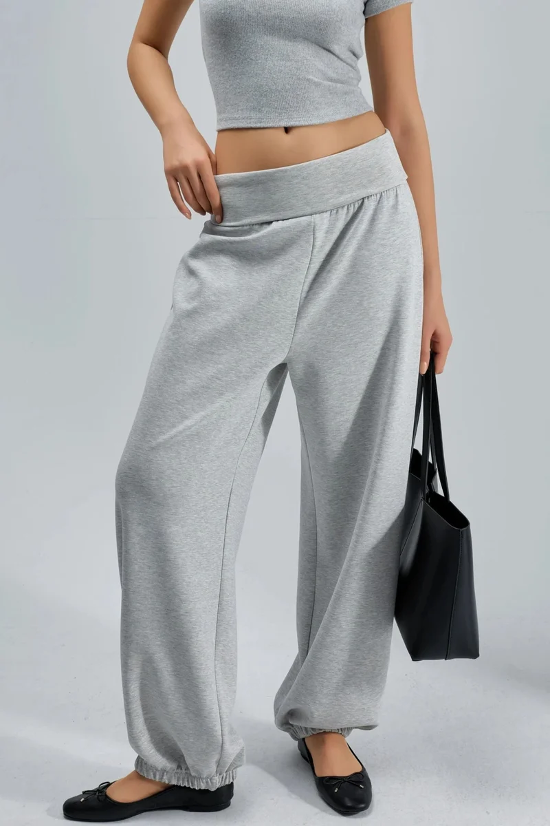 BUSEM Mid-Waist Wide-Leg Knit Joggers