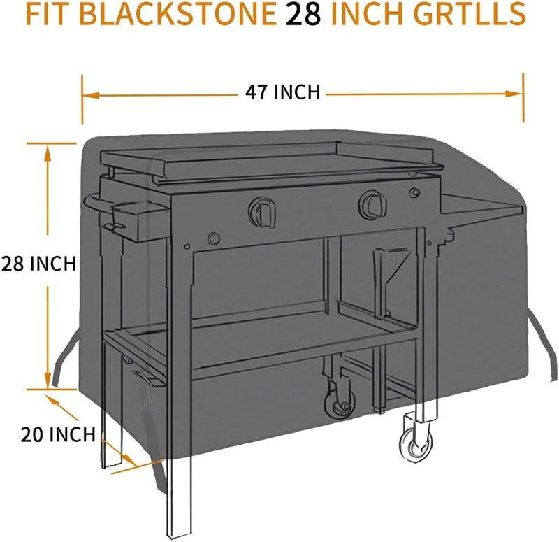 Outspark Outdoor 600D Water Proof Canvas Accessories Grill Cover for Blackstone 28 Inch Gas Grill Griddle Station Or Camp Chef Griddle Flat Top Grill Similar Size - Image 3