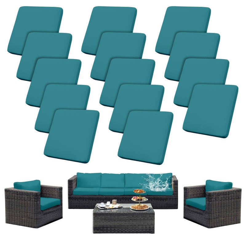 SUKAIKEQA Outdoor Cushion Covers Set,14PCS Waterproof Patio Furniture Couch Seat Slipcovers, Replacement for Sofa Sectional Chair(Coverï¼ŒOnly) - Image 1
