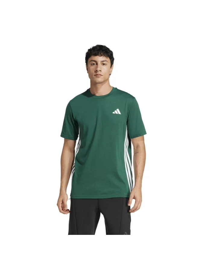 adidas تيشيرت رجالي أساسي للتدريب بشعار  خطوط