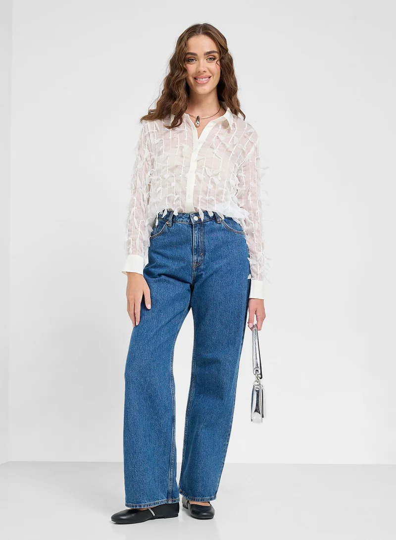 Ginger  Embellished Button Down Classic Shirt for Women | Best Price UAE