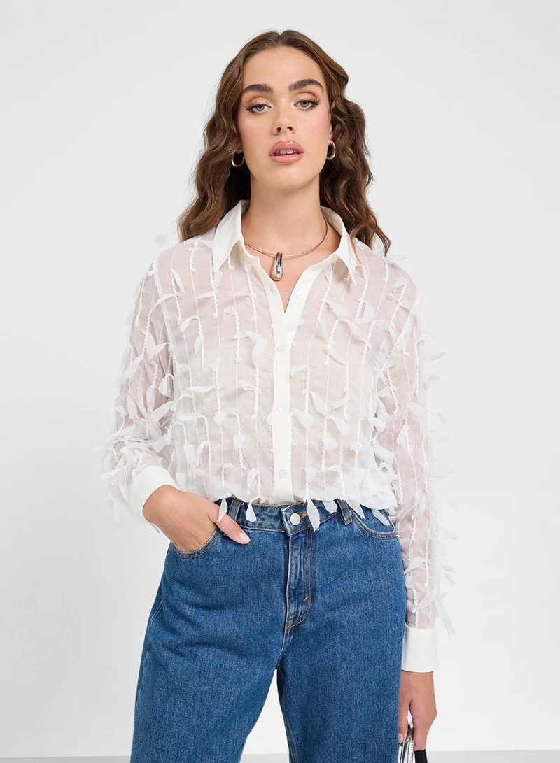 جينجر قميص كلاسيكي بأزرار مزينة