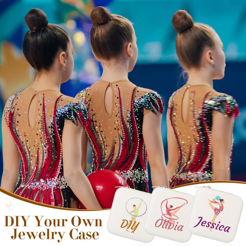 Kenning 12 Pcs Gymnastics Team Gift Gymnastics Travel Jewelry Box Small Portable Case for Women Gymnasts Coach Team Gift - Image 4