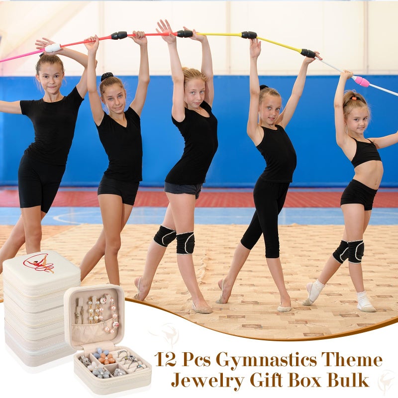 Kenning 12 Pcs Gymnastics Team Gift Gymnastics Travel Jewelry Box Small Portable Case for Women Gymnasts Coach Team Gift - Image 5