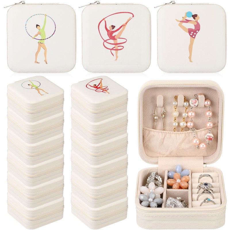Kenning 12 Pcs Gymnastics Team Gift Gymnastics Travel Jewelry Box Small Portable Case for Women Gymnasts Coach Team Gift - Image 1