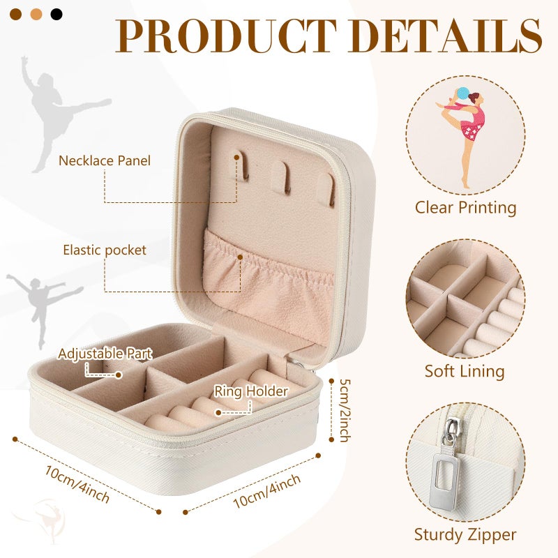 Kenning 12 Pcs Gymnastics Team Gift Gymnastics Travel Jewelry Box Small Portable Case for Women Gymnasts Coach Team Gift - Image 2
