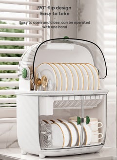 Glanfen Home Kitchen Utensil Drain Storage Box with Drain Rack 37.8*28.3*44.3CM  - Image 3