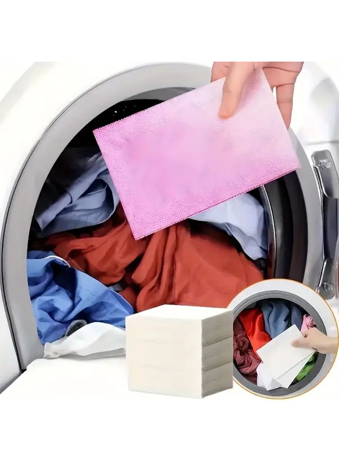 50 Pcs Color Catcher Sheets for Laundry Anti Dye Transfer Clothes Color Protection Safe Mixed Washing Light Dark Clothing Absorbent Fabric Non Chemical Wash Accessory - Image 5