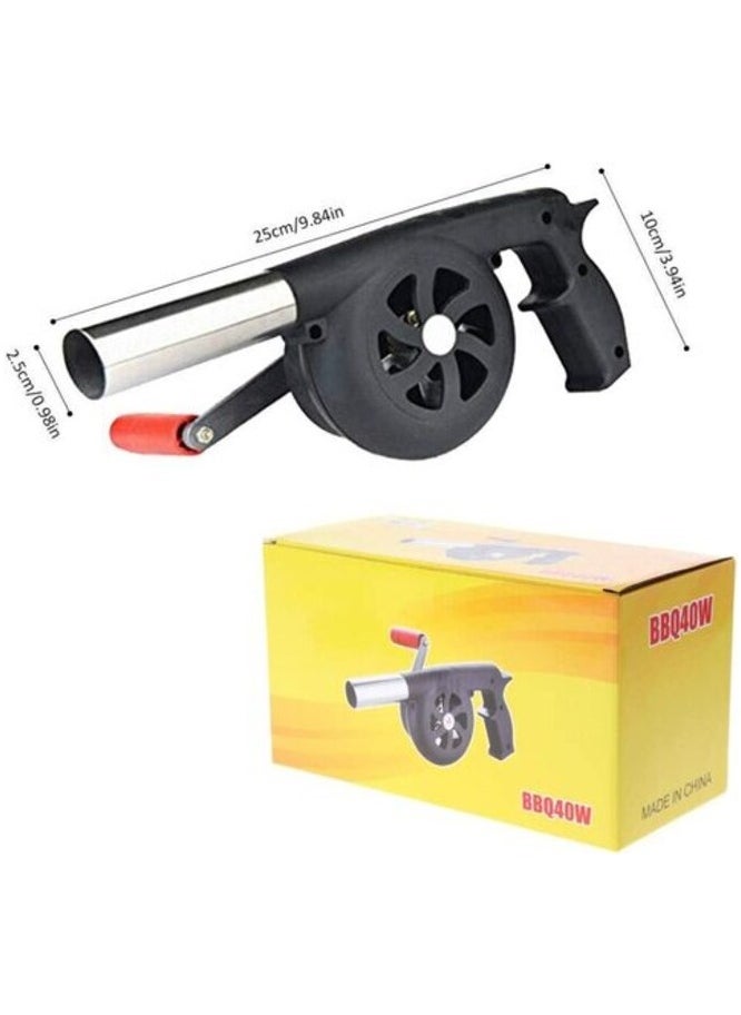 AtrauX Portable Mini Hand Crank Fan Air Blower, Manual Grill Fire Starter Flame Exciter for BBQ Picnic Outdoor Camping  - Image 2