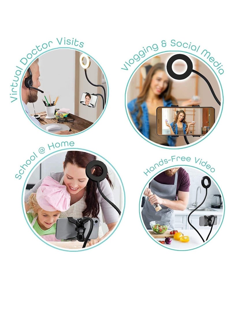 Professional Live stream Selfie Ring Light with mobile Phone Holder Stand for Live StreamMakeup , - Image 4