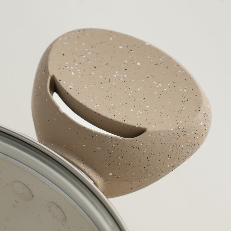 ألبرتو قدر ألومنيوم مع غطاء زجاج 3.0 لتر، كريمي - Image 4