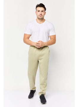 Algspar Men Regular Fit Graphic Print Jogger Pants, Light Olive  - Image 2