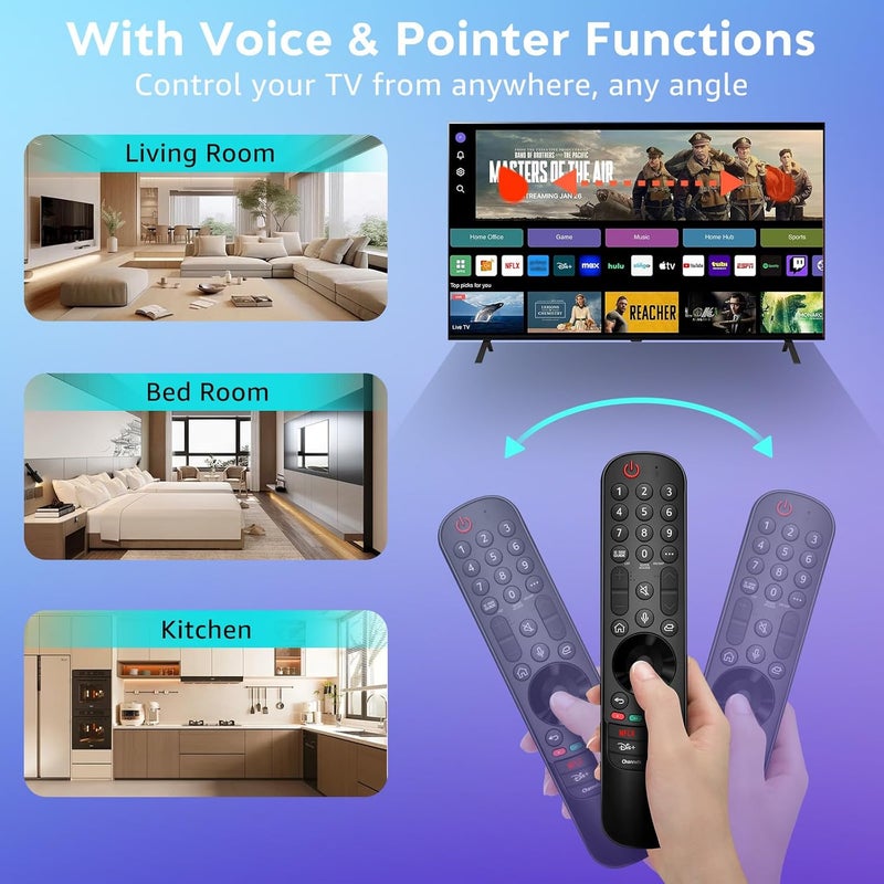 YOSUN Magic-Remote-for-LG-Smart-TV-Replacement-Remote-Control for LG 2019-2025 UHD OLED QNED NanoCell 4K 8K Smart TV - with Pointer and Voice Function - Image 4