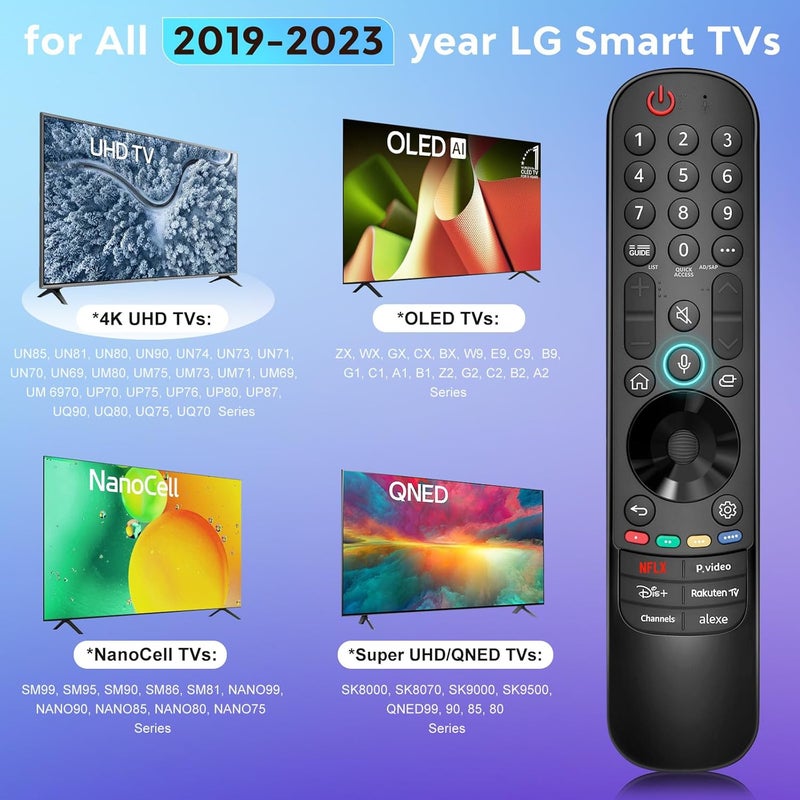 YOSUN Magic-Remote-for-LG-Smart-TV-Replacement-Remote-Control for LG 2019-2025 UHD OLED QNED NanoCell 4K 8K Smart TV - with Pointer and Voice Function - Image 2