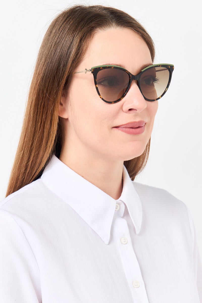 Longchamp Women LO675S Cat Eye Sunglasses, Havana - Image 2