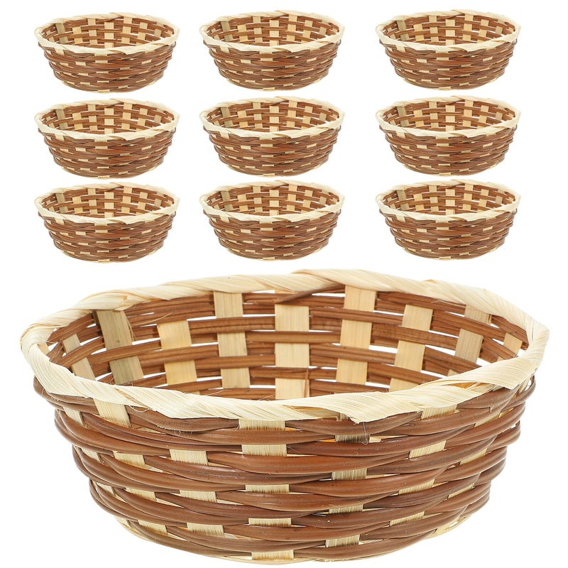 Handwoven 12 Piece Natural Storage Basket Set For Kitchen Fruit And Bread - Image 2