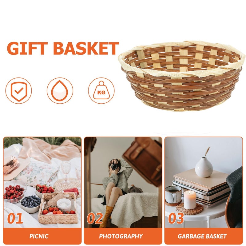 Handwoven 12 Piece Natural Storage Basket Set For Kitchen Fruit And Bread - Image 5