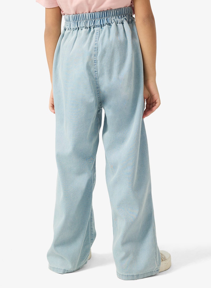 Pinata Light Blue Embroidered Wide Leg Jeans - Image 3