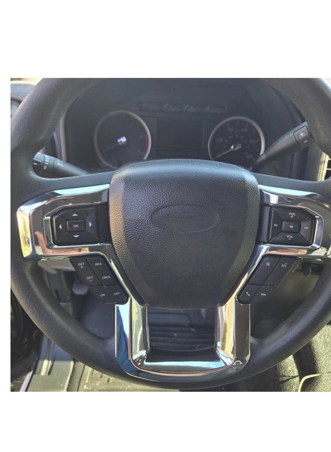 Keptrim for F-150 ABS Chrome Steering Wheel Cover Trim for 2015-2020 Ford F150, for 2017-2022 F250 F350, for 2018-2021 Ford Expedition - Image 4