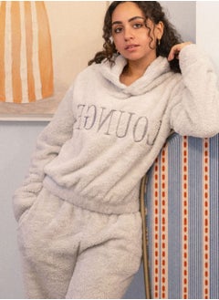 Arafa Women Soft Polar fleece Grey PJ Set Relaxed Fit  - Image 2