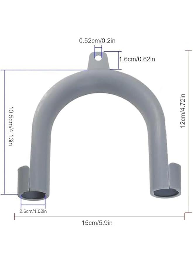 Generic 2Pcs Gray Clothes Washer Drain Hose Holder - U-Shape Washing Machine Drain Hose Hook Adapter | Clothes Washer Dishwasher Washing Machine Drain Hose Guide Mounting Bracket Replacement - Image 4