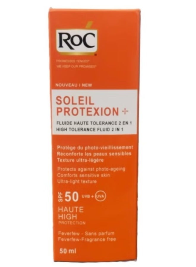 RoC Two Roc 2-in-1 High Tolerance Liquid Sunscreen with SPF 50, 50ml - Image 2