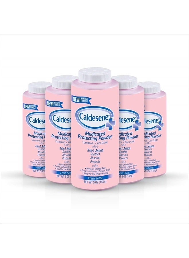 Caldesene Medicated Protecting Powder with Zinc Oxide & Cornstarch-Talc Free, 5 Ounce (5 Pack) - Image 1