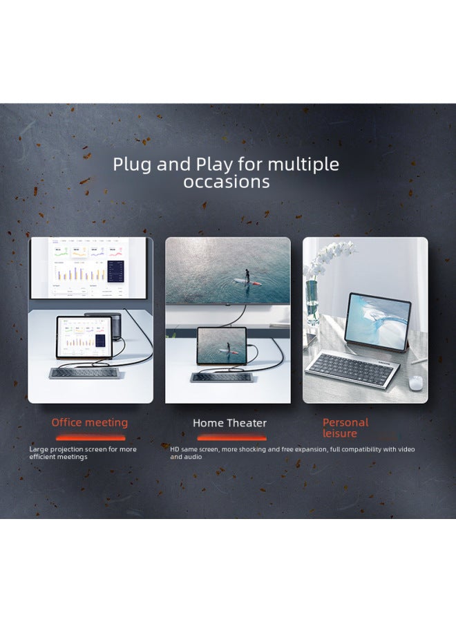 QGeeM Keyboard Expansion Dock 11 In 1typec Docking Station Multi-function Hub Laptop Phablet External - Image 3