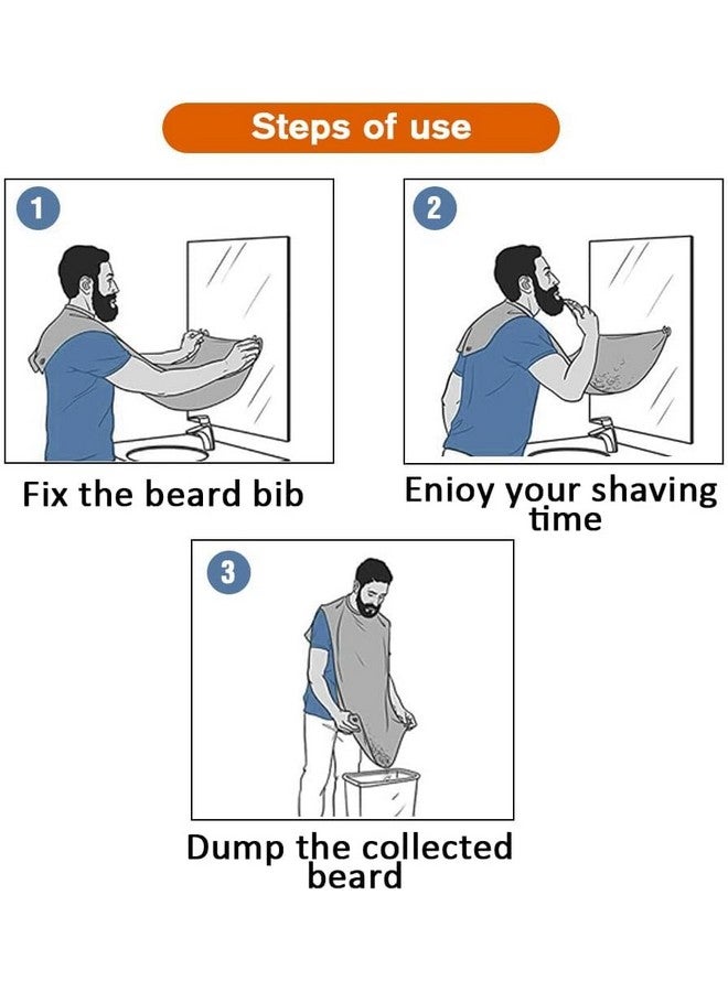 Leaflai Beard Bib Beard Apron Beard Hair Catcher For Men Shaving & Trimming Nonstick Waterproof Beard Cape Grooming Cloth With Suction Cups Birthday Gifts For Men Him Boyfriend - Image 4