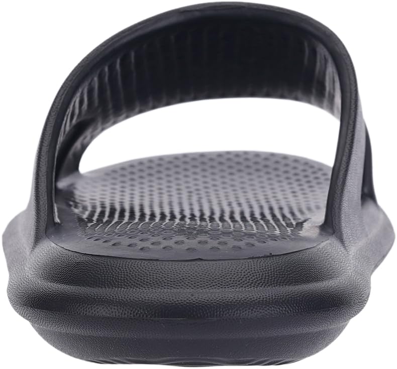 BRONAX Slippers for Women Men Soft Comfy Summer Non-slip House Shower Shoes Home Open Toe Recovery Slides Size 12 Quick Dry Indoor Bathroom Outdoor Beach Pool EVA Sole Sandals Black - Image 3