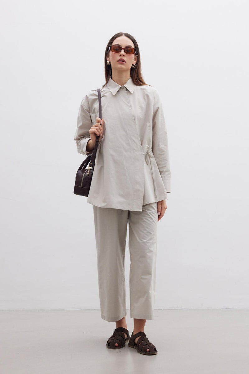 Manuka Double Breasted Closure Premium Shirt Stone  - Image 1