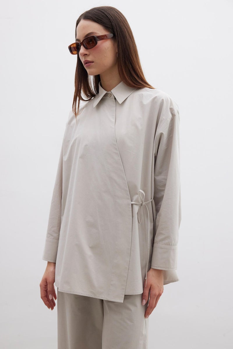 Manuka Double Breasted Closure Premium Shirt Stone  - Image 3