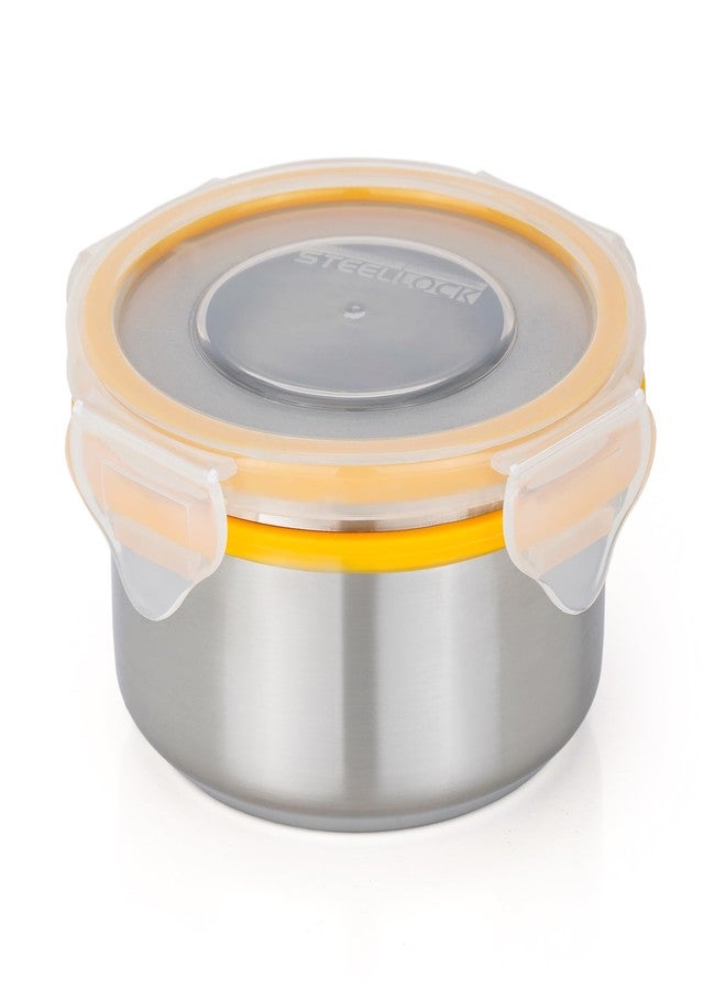 STEELLOCK Stainless Steel Airtight Container with Lid | Leakproof, BPA-Free | Multipurpose Food Storage Containers/Tiffin/Dabba for Office, School & Kitchen | SL-1201-set of 1, 280ml each, Yellow - Image 1