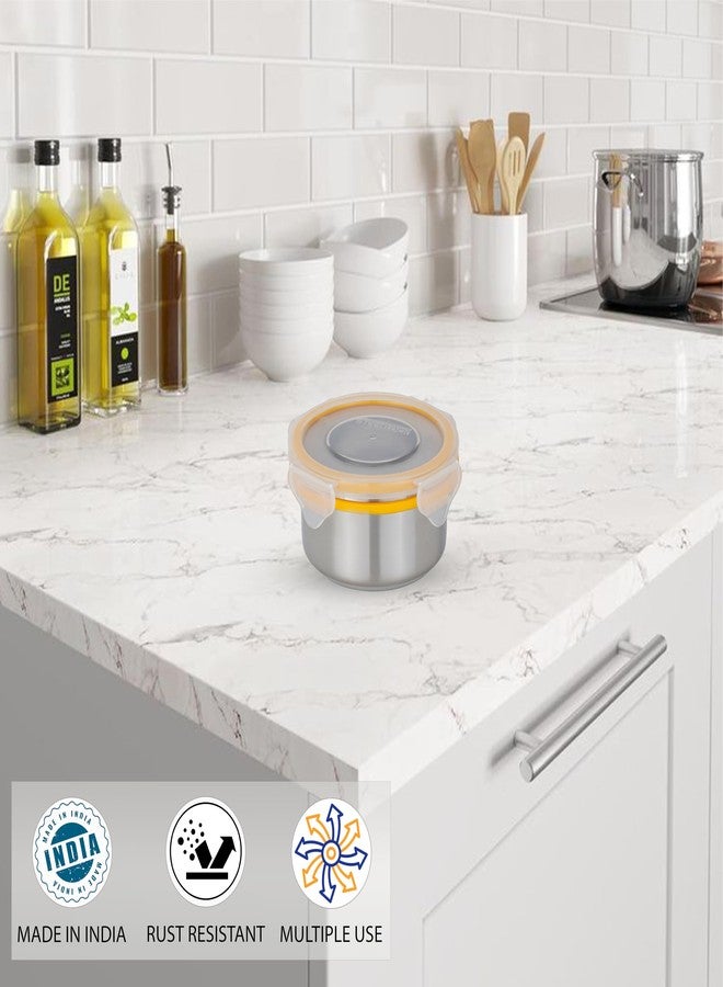 STEELLOCK Stainless Steel Airtight Container with Lid | Leakproof, BPA-Free | Multipurpose Food Storage Containers/Tiffin/Dabba for Office, School & Kitchen | SL-1201-set of 1, 280ml each, Yellow - Image 3